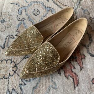 Sole Society Women's Gold Glitter Flats